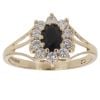 9ct Yellow Gold Cubic Zirconia and Sapphire Cluster Ring