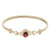 9ct Yellow Gold Patterned Garnet Bangle
