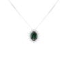 Silver Green Gemstone And Cubic Zirconia Cluster Pendant And Chain 18" By Icesia