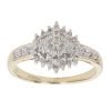9ct Yellow Gold 0.25ct Diamond Cluster Ring