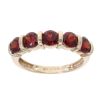 9ct Yellow Gold Garnet Five Stone Ring