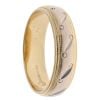 18ct Yellow and White Gold Patterned Wedding Ring 4.9mm