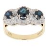 18ct Yellow Gold 0.25ct Diamond And Sapphire Triple Cluster Ring