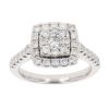 9ct White Gold 1.00ct Diamond Cluster Ring
