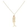 9ct Yellow Gold Red Gemstone Fish Pendant And Chain 18"
