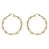14ct Yellow Gold Greek Key Twist Hoop Earrings