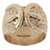9ct Yellow Gold Patterned Double Buckle Ring