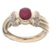 9ct Yellow Gold 0.05ct Diamond And Ruby Ring