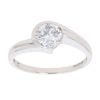9ct White Gold Cubic Zirconia Solitaire Twist Ring