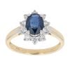 18ct Yellow Gold 0.44ct Diamond and Sapphire Cluster Ring