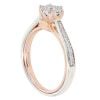 9ct White and Rose Gold 0.33ct Diamond Cluster Ring