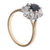 14ct Yellow Gold 0.80ct Diamond and Sapphire Cluster Ring