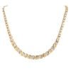 18ct Yellow and White Gold Patterned and Plain Fancy Chain 18"