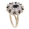 9ct Yellow Gold Sapphire And Cubic Zirconia Cluster Ring