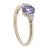 9ct Yellow Gold Tanzanite And Cubic Zirconia Ring