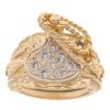 9ct Yellow Gold Cubic Zirconia Saddle Ring