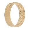 18ct Yellow Gold Diamond Cut Patterned Wedding Band 5.4mm