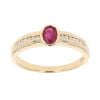 18ct Yellow Gold Ruby and 0.15ct Diamond Ring