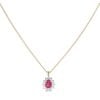 18ct Yellow Gold 0.70ct Diamond and Ruby Cluster Pendant and Chain 18"