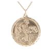 9ct Yellow Gold St Christopher Pendant and Chain 22"