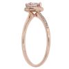 9ct Rose Gold 0.12ct Diamond and Yellow Gemstone Cluster Ring
