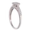 9ct White Gold 0.33ct Princess and Brilliant Cut Diamond Cluster Ring