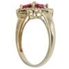 9ct Yellow Gold Ruby And Cubic Zirconia Floral Cluster Ring