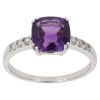 18ct White Gold 0.15ct Diamond And Amethyst Ring