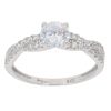 9ct White Gold Cubic Zirconia Single Stone Ring