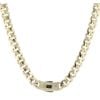 14ct Yellow Gold Monaco Patterned Curb Alternate Flex Lock Chain 24"