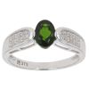 9ct White Gold 0.07ct Diamond and Diopside Ring