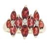 9ct Yellow Gold 0.02ct Diamond and Garnet Cluster Ring
