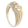 9ct Yellow Gold 0.02ct Diamond Line Patterned Dad Ring