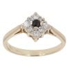 9ct Yellow Gold Cubic Zirconia and Sapphire Cluster Ring