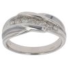 14ct White Gold 0.50ct Brilliant Cut Diamond Crossover Ring