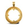 9ct Yellow Gold Half Sovereign Pendant Mount - Rope Edge
