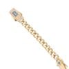14ct Yellow Gold Monaco Classic Pave Lock ID Bracelet 5.5"