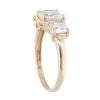 14ct Yellow Gold 3 Stone Cubic Zirconia Ring