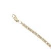 14ct Yellow And White Gold Cubic Zirconia Bar And Byzantine Bracelet 8.5"