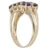 9ct Yellow Gold Amethyst Two Row Ring