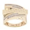 14ct Yellow Gold Cubic Zirconia Greek Key Fancy Ring