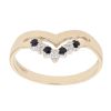 9ct Yellow Gold Cubic Zirconia And Sapphire Wishbone Ring