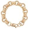 9ct Yellow Gold Patterned and Plain Belcher Bracelet 9"