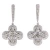 Platinum 2.83ct Star Pie Cut Diamond Drop Earrings