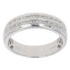 9ct White Gold 0.10ct Diamond Two Row Signet Ring
