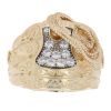 9ct Yellow Gold Cubic Zirconia Saddle Ring