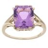 9ct Yellow Gold Amethyst Single Stone Ring