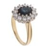 18ct Yellow Gold 0.60ct Diamond And Sapphire Cluster Ring