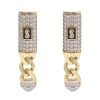 14ct Yellow Gold Monaco Classic Cubic Zirconia Pave Drop Earrings