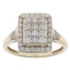 9ct Yellow Gold 0.90ct Brilliant Cut Diamond Cluster Ring